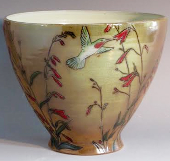 Lauren Hanson - Botanical Bowls - Penstemon and Hummingbird