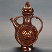 Copper Luster Teapot with Beads and Masks