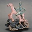 Pink Horse with Blue Rider on Rock