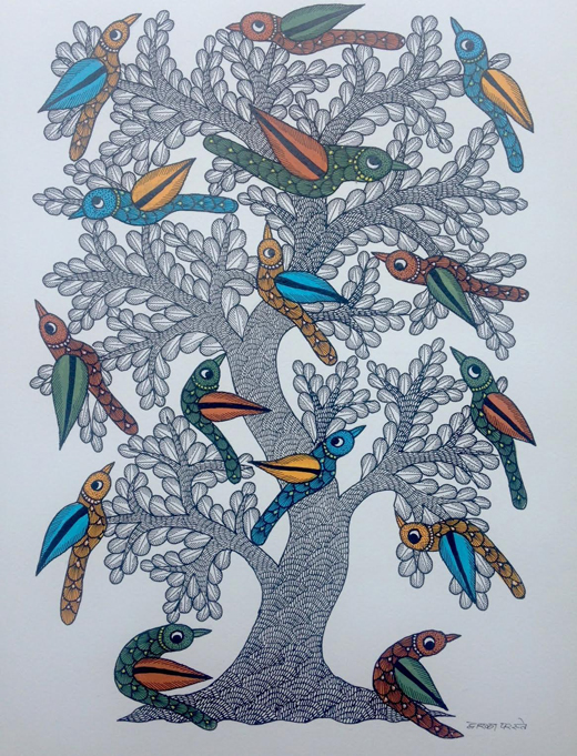 Dwarka Parste - Bird Tree