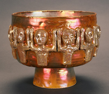 Gold Luster Bowl with 12 Gold Luster Figures (1985)