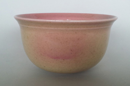 Pale Celadon Bowl with Rose Flash