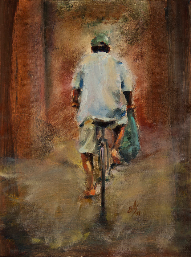 Duane Eells - Man on Bicycle
