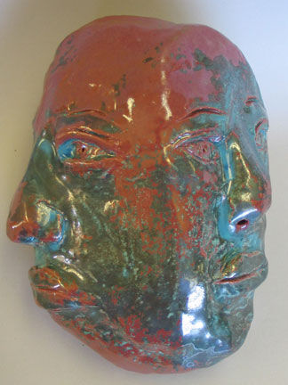 Copper and Green Lustre Faces