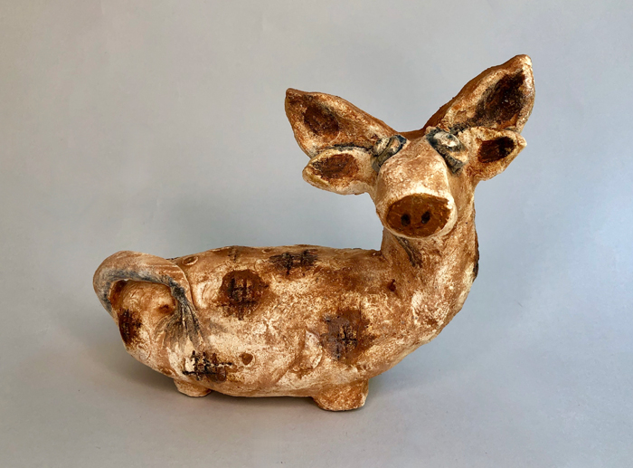Cypriot Antiquities Zoomorphic Deer Rattle by Maryann Cord