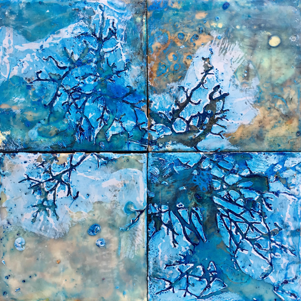 Encaustic Collagraph by Caryl St. Ama