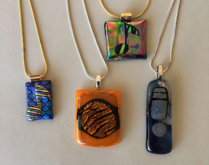 Fused Glass Necklaces by Yvette Franklin